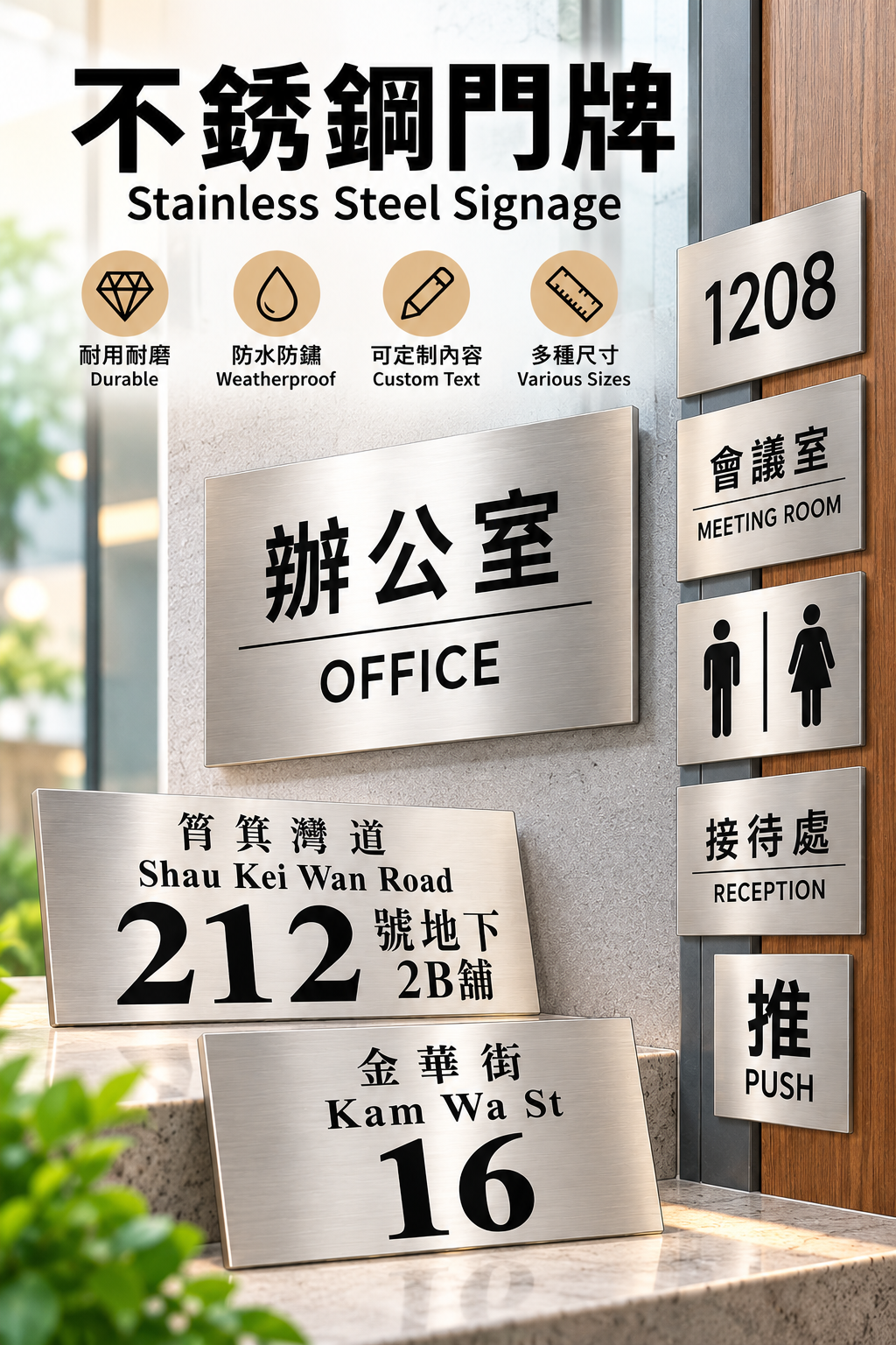 不銹鋼門牌